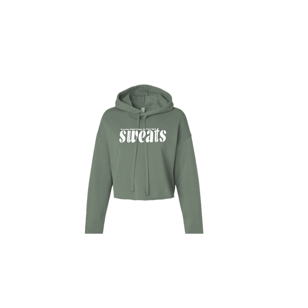 Military Green Sweats Original Crop Fleece Hoodie SWEATS