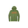 military green sweats original hoodie with orange logo