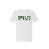 white classic sweats t-shirt with forest green logo
