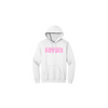 white sweats original hoodie with ultra pink logo