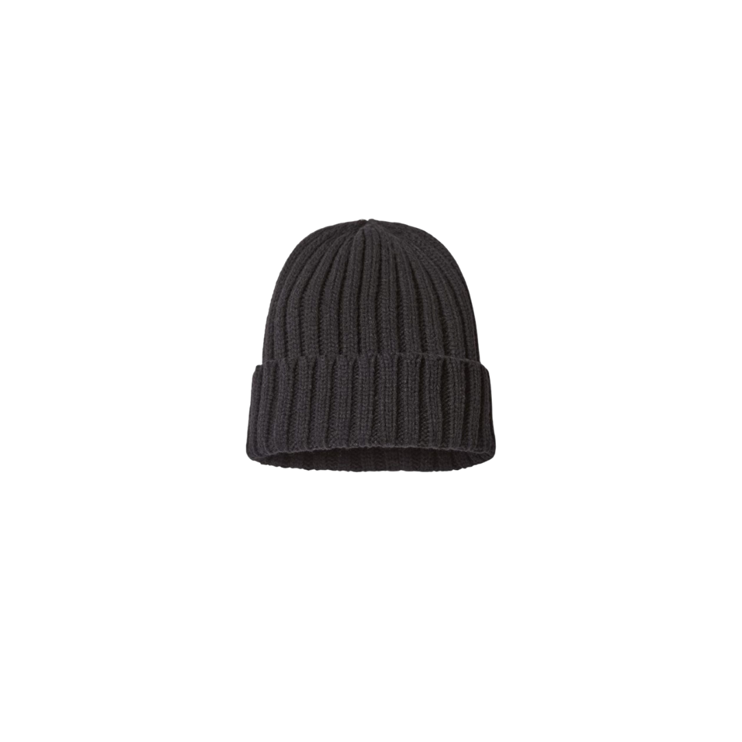 Black Sweats Sustainable Cable Knit Cuffed Beanie