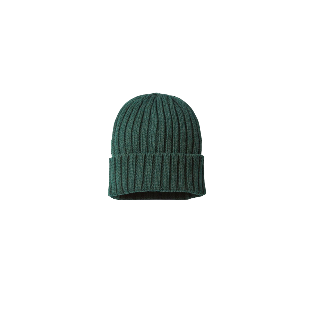 Forest Green Sweats Sustainable Cable Knit Cuffed Beanie