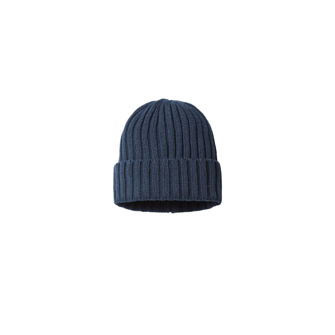 Navy Blue Sweats Sustainable Cable Knit Cuffed Beanie