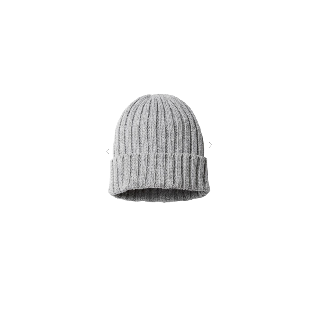 Athletic Grey Sweats Sustainable Cable Knit Cuffed Beanie | Sweats Clothing Co.