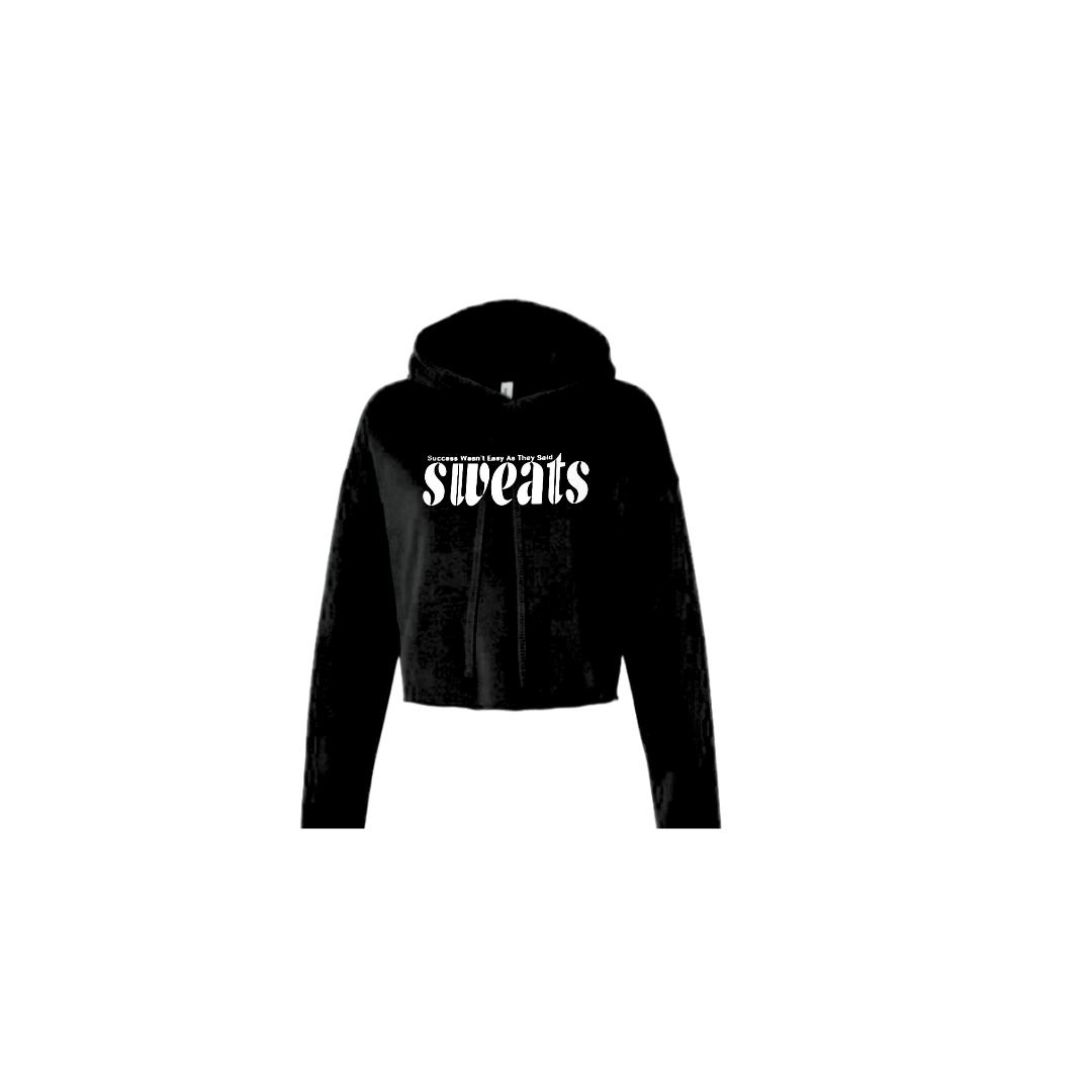 Black Sweats Original Cropped Fleece Hoodie