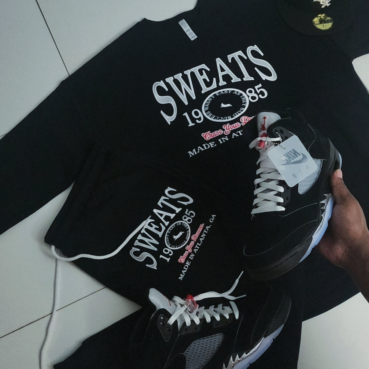 Black Est. 1985 Crewneck Errand Runner Set | Sweats