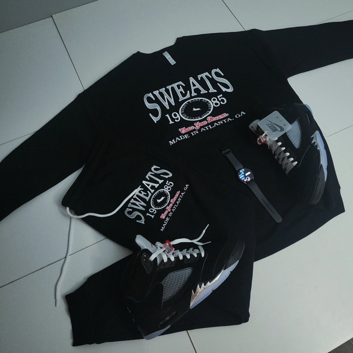 Black Est. 1985 Crewneck Errand Runner Set | Sweats