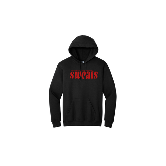 black sweats original hoodie with red logo