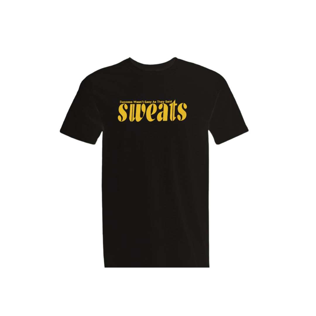 black sweats original t-shirt with yellow logo