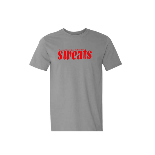 grey sweats original t-shirt with red logo
