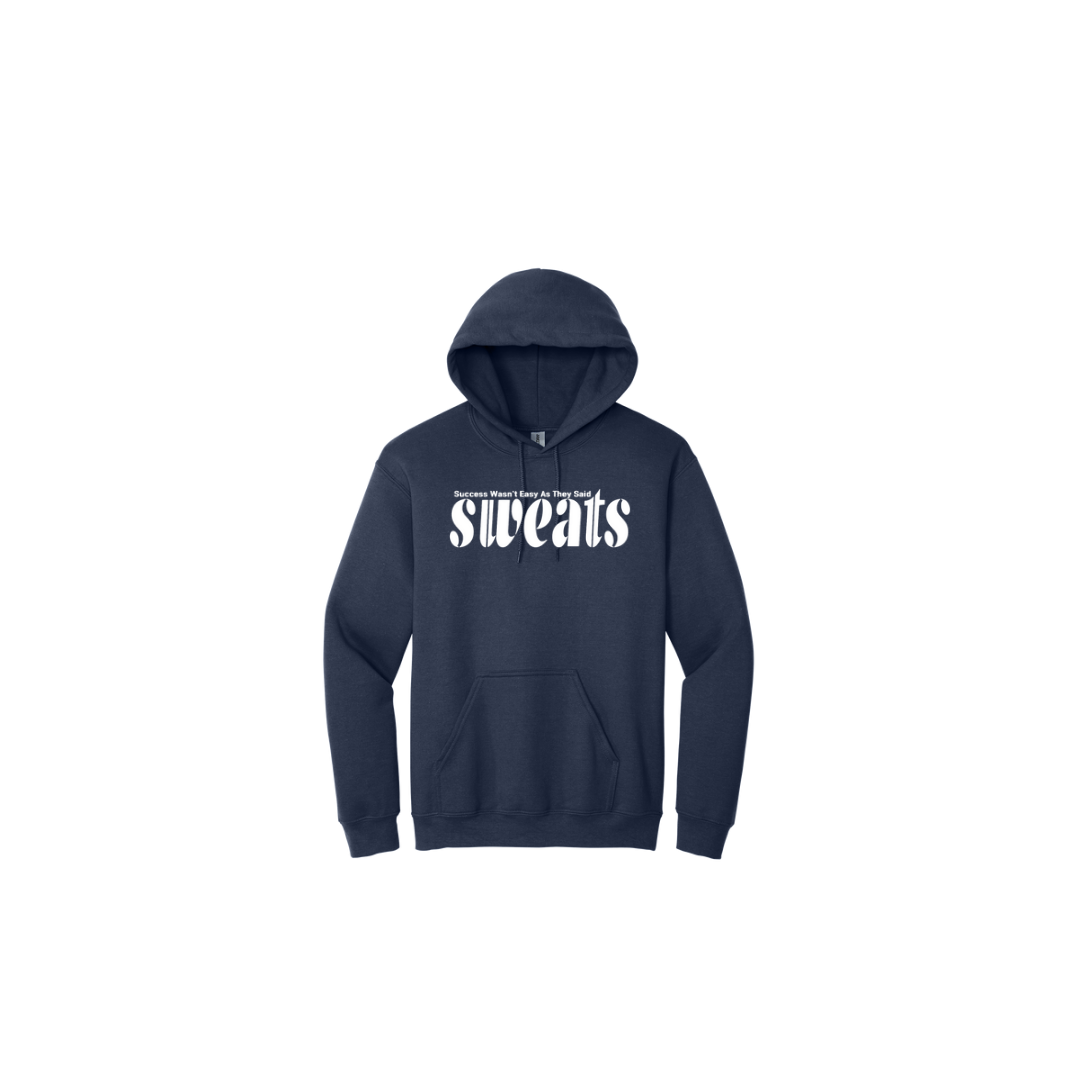 navy blue sweats original hoodie with white logo