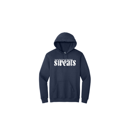 navy blue sweats original hoodie with white logo