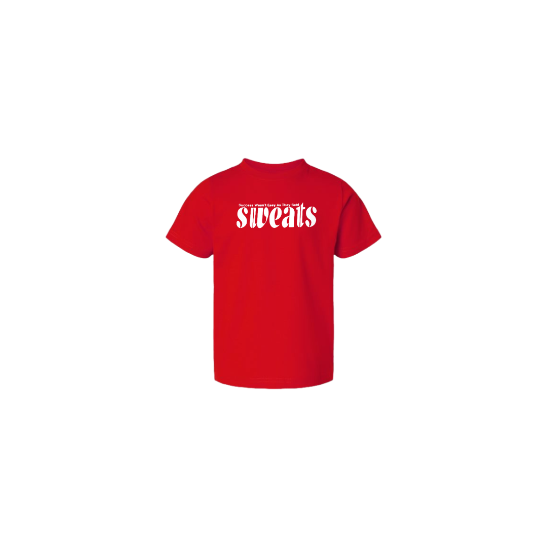 red kids sweats original t-shirt with white logo
