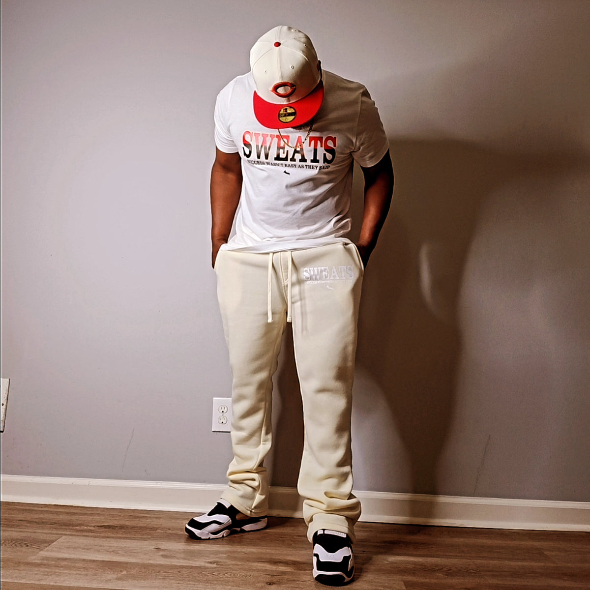 White × Red × Black Errand Runner T-shirt | Sweats Clothing Co.