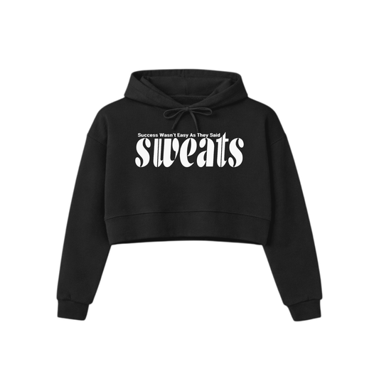 Black Sweats Original Cropped Fleece Hoodie