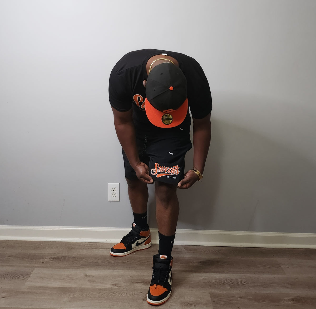 Black × Orange Sweats Signature Shorts