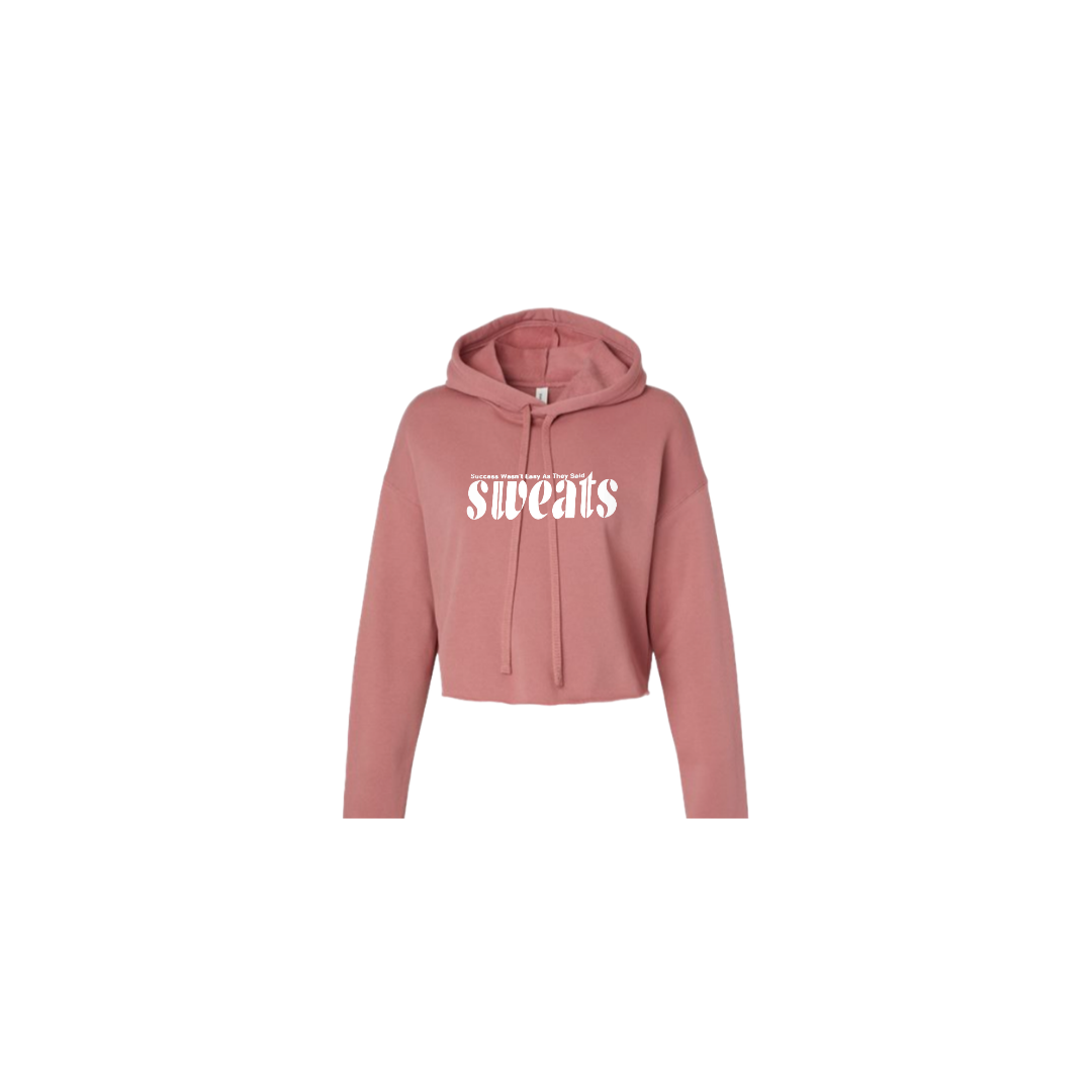 Mauve Sweats Original Cropped Fleece Hoodie | Sweats Clothing Co.