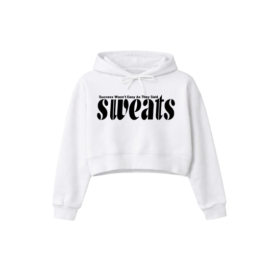 White Sweats Original Cropped Fleece Hoodie | Sweats Clothing Co.
