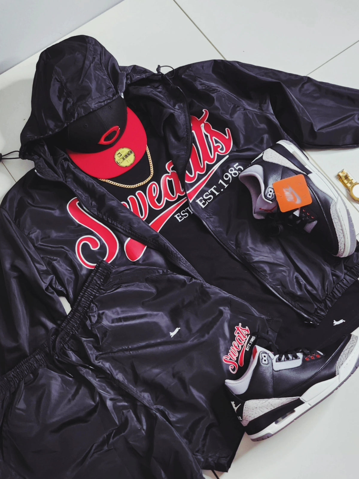 Sweats Clothing Company Black Red Signature Set