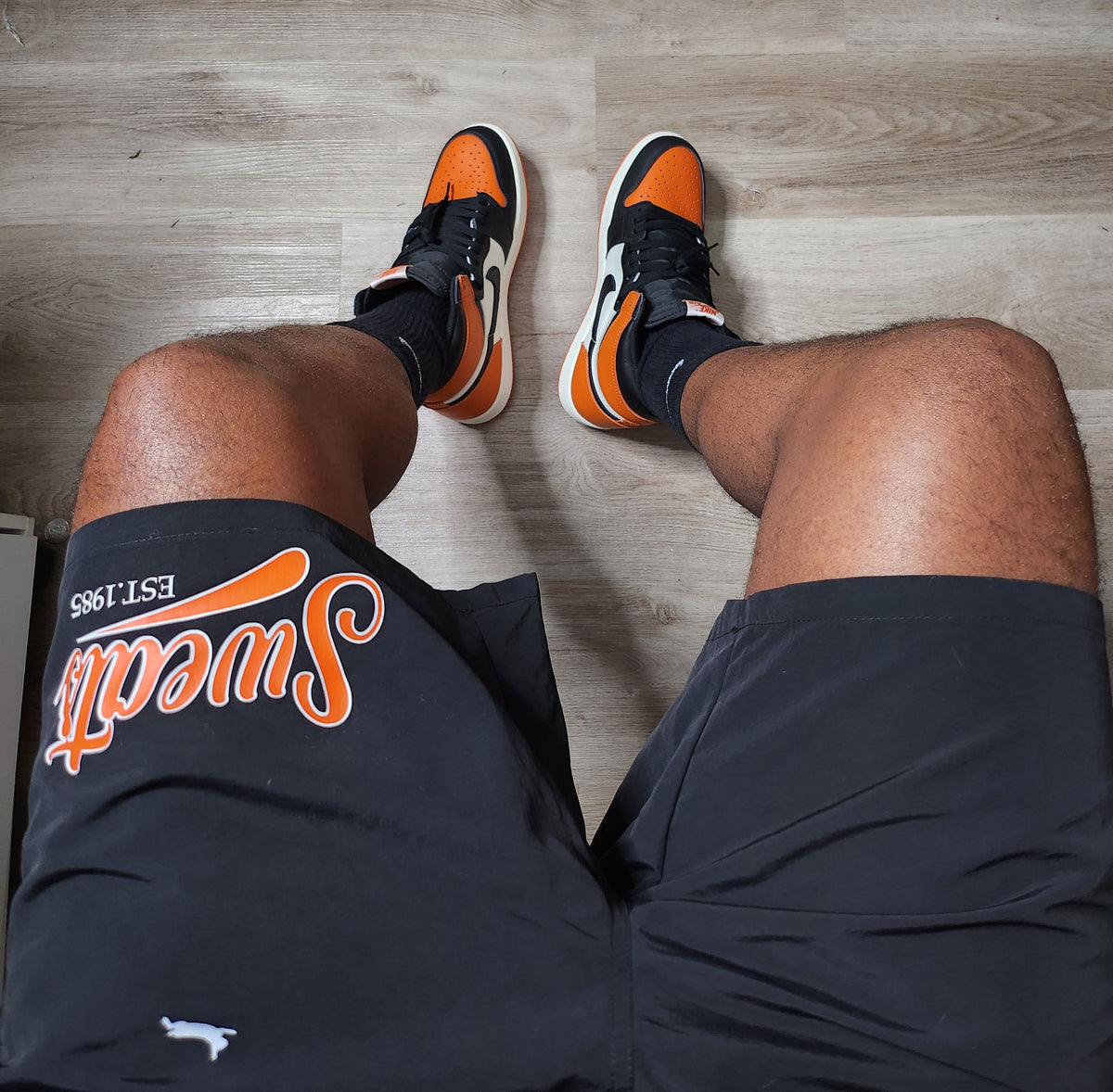 Black × Orange Sweats Signature Shorts
