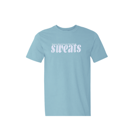 sky blue sweats original t-shirt with white logo
