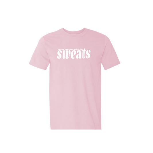 soft pink sweats original t-shirt with white logo front side