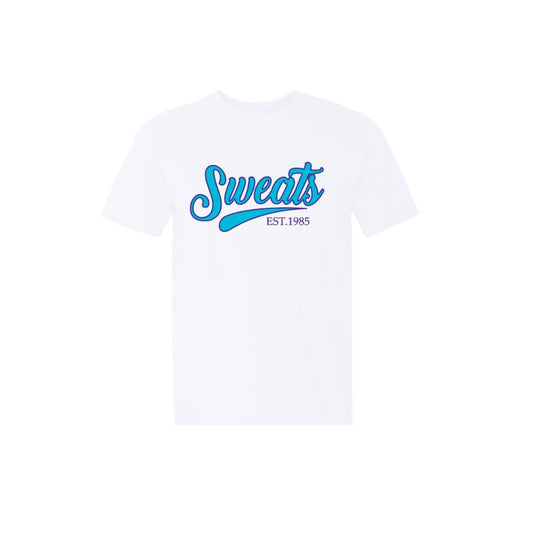 Sweats Clothing Company White Aqua Purple Signature T-Shirt