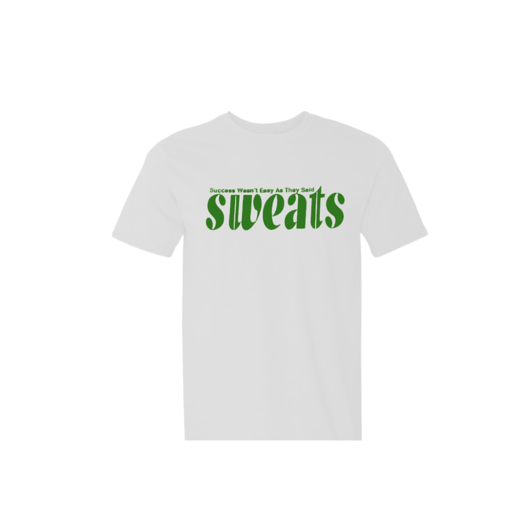 white sweats original t-shirt with green logo