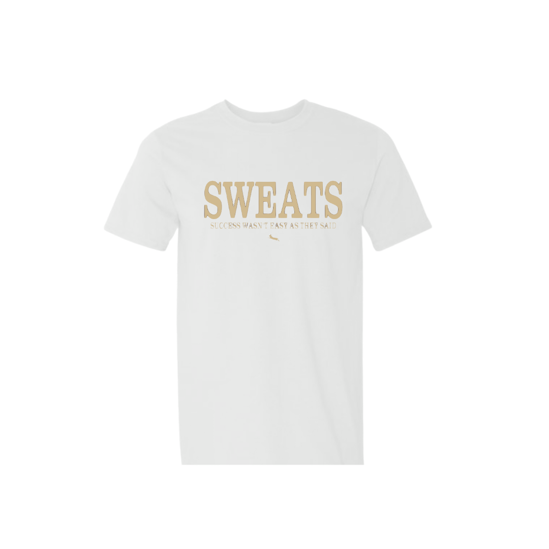 white classic sweats t-shirt with nude logo