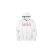 white sweats original hoodie with ultra pink logo