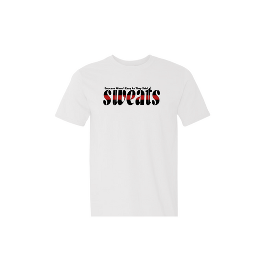 white sweats original t-shirt with red stripe logo