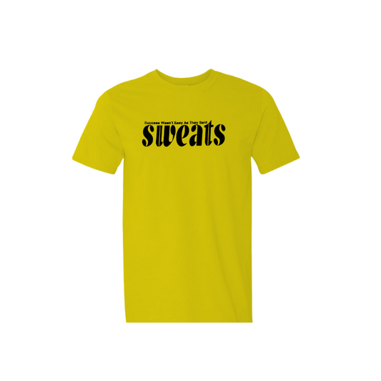 yellow sweats original t-shirt with black logo